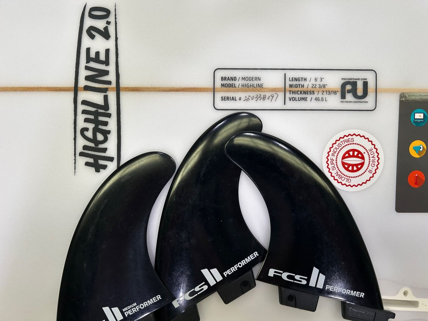 6'3" Modern Highline 2.0 CLEAR 46 litres