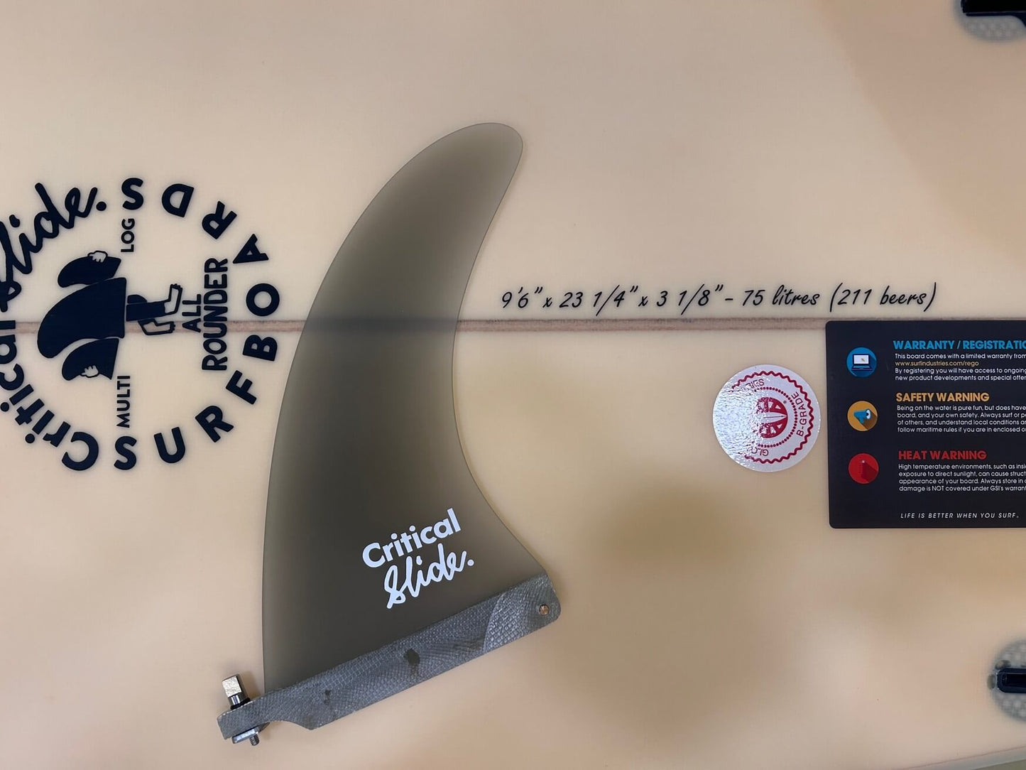 9'6" TCSS ALLROUNDER - PU Straw 75 litres