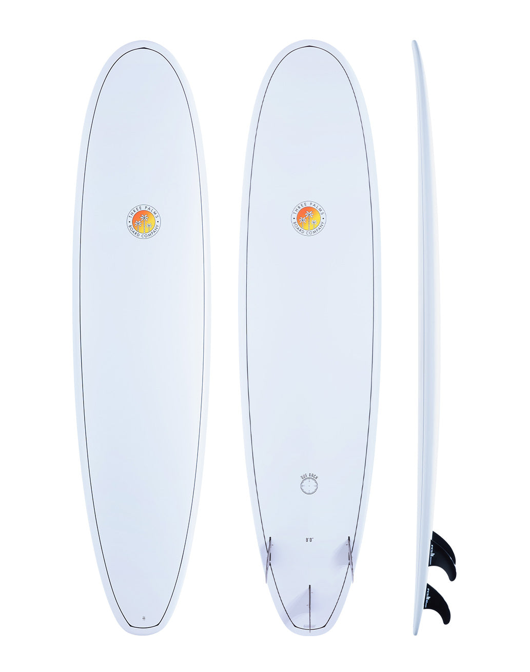 Three Palms Board Co Surfboards - Due Back white surfboard