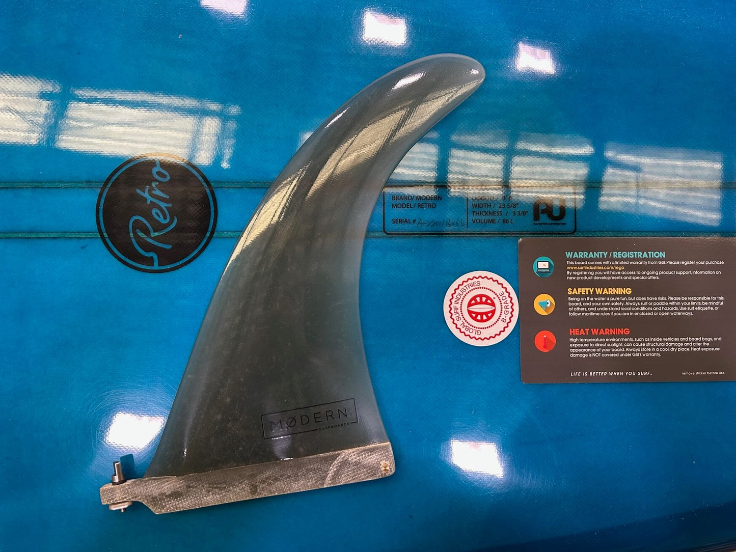 9'6" Modern Retro Blue Tint #3 86 Litres