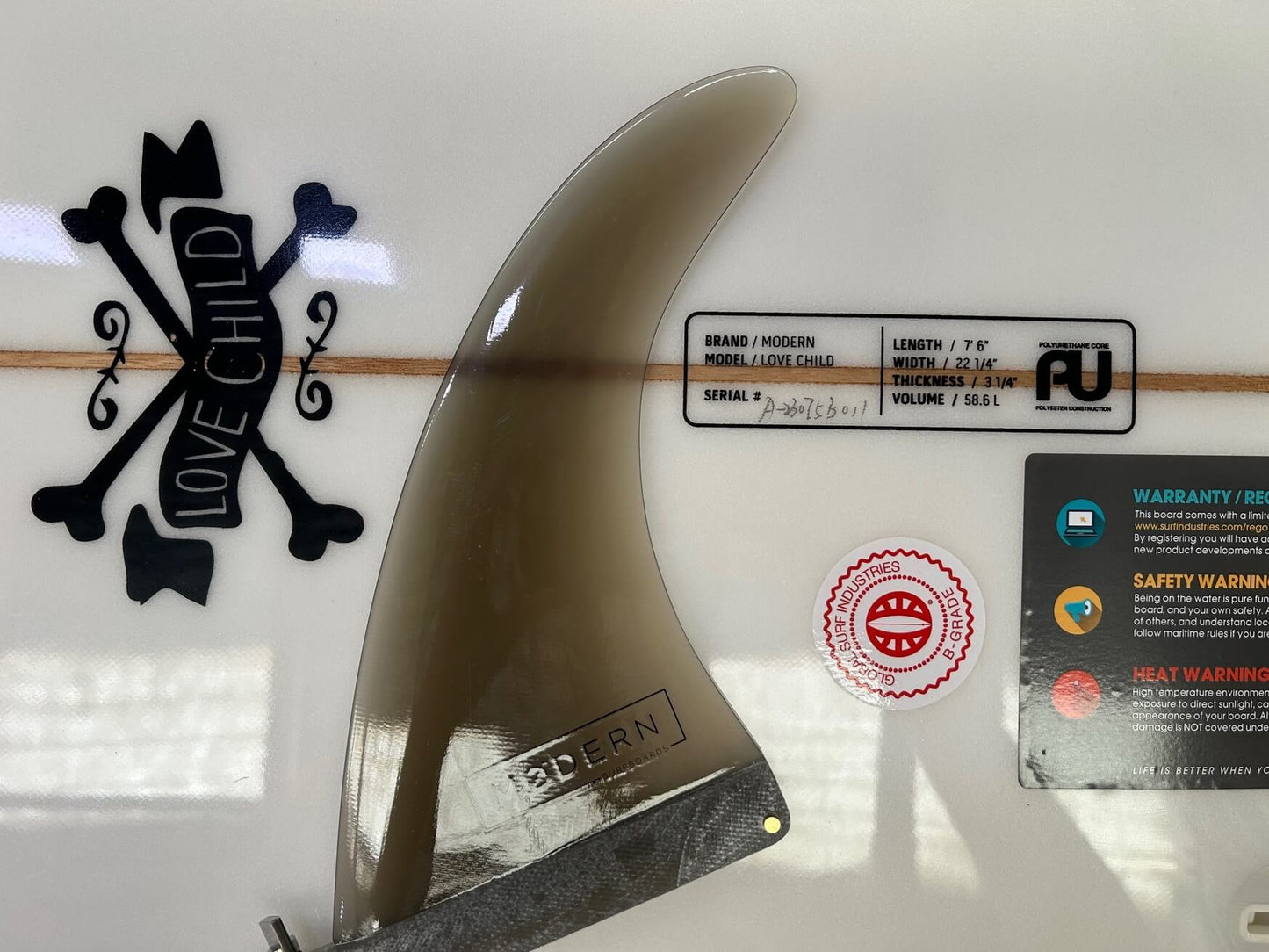 7'6" Modern Lovechild pinlines 58 litres #2