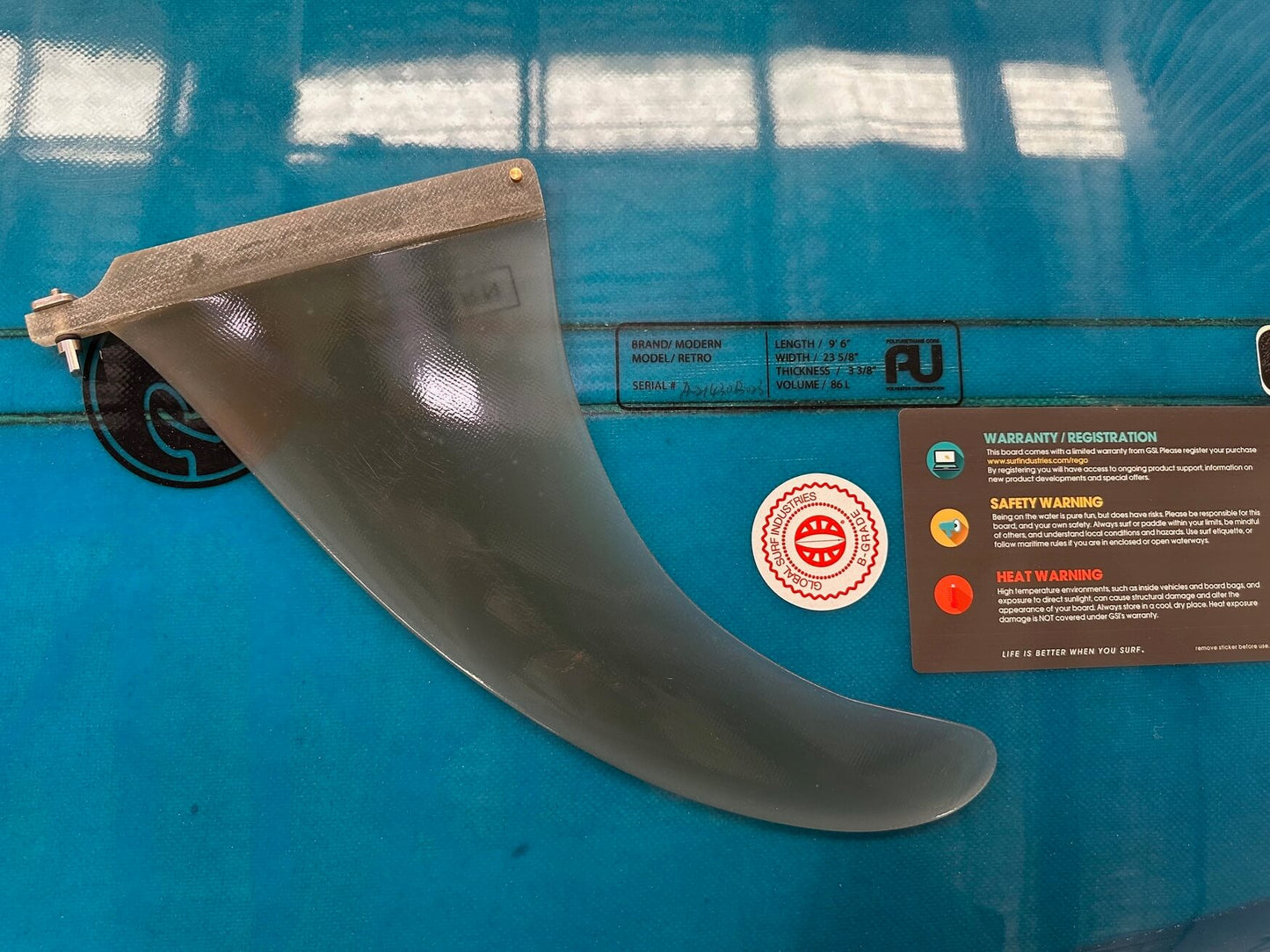 9'6" Modern Retro Blue Tint #2 86 Litres