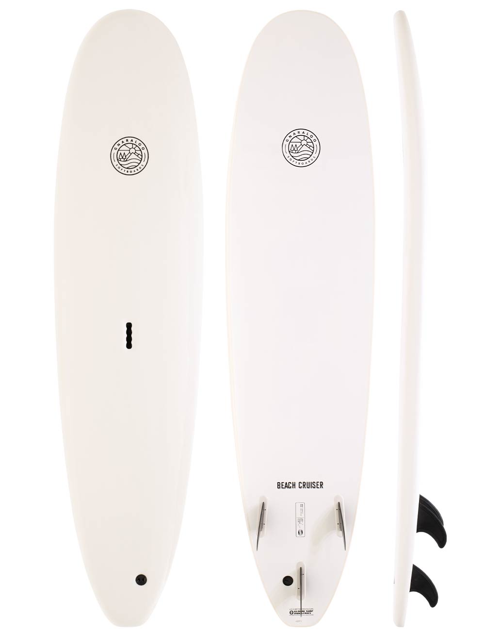 Gnaraloo soft surfboards - beach cruiser white surfboard