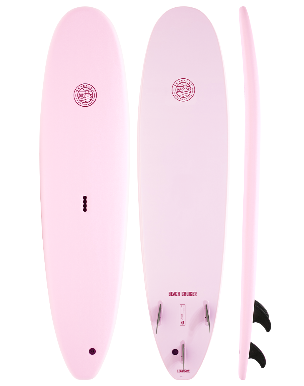Gnaraloo Beach Cruiser soft surfboard - marshmallow pink