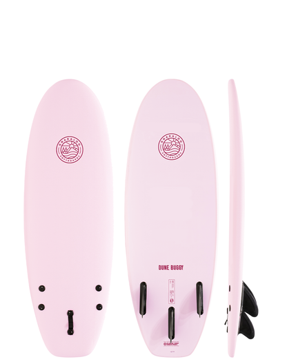 Marshmallow pink Gnaraloo Dune Buggy soft surfboard.