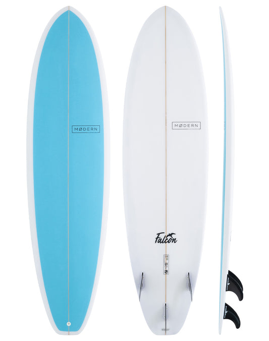 Falcon mid length surfboards by Modern Surfboards - electric blue