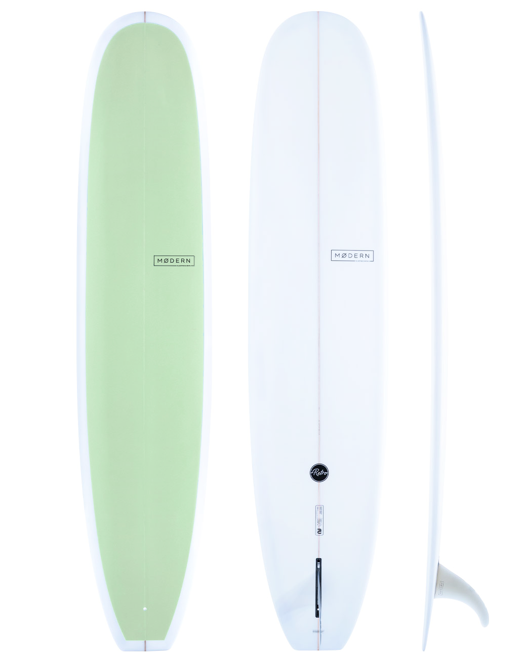 Modern Surfboards - Retro seaglass green longboard