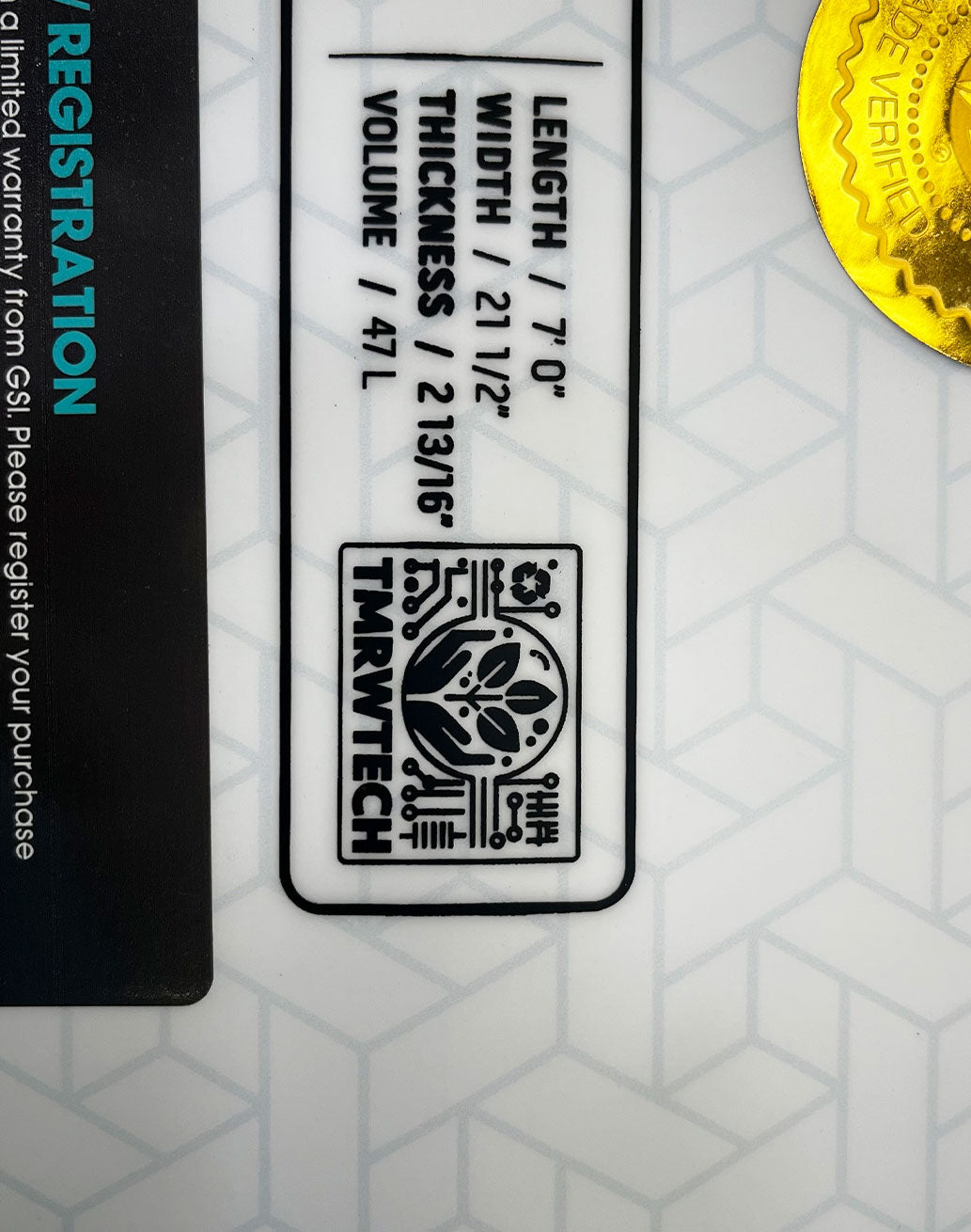 Modern surfboard Falcon - tmrw tech construction