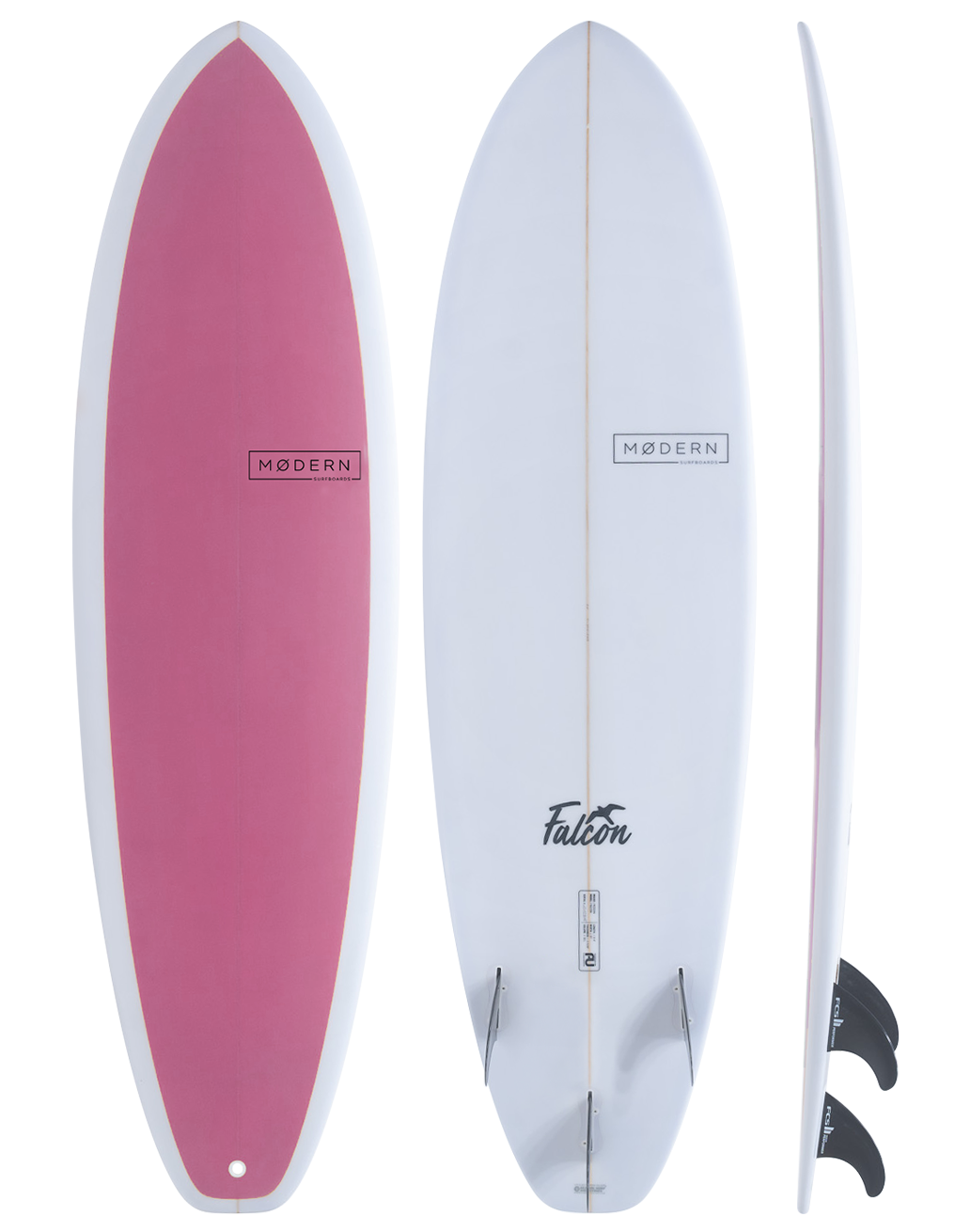 Modern Surfboard Falcon. Mid length surfboard - watermelon pink