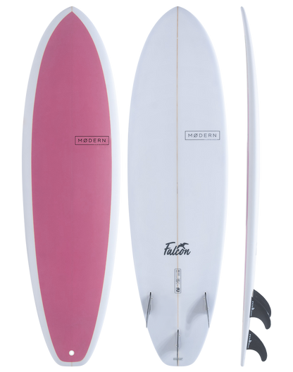 Modern Surfboard Falcon. Mid length surfboard - watermelon pink