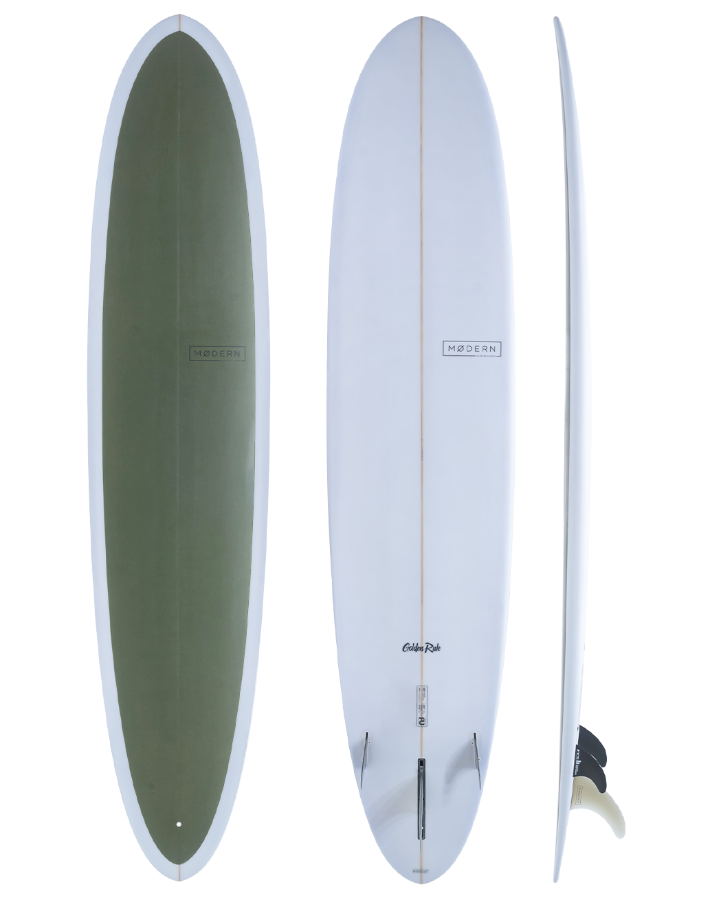 Modern Surfboards Golden Rule longboard - pine green.