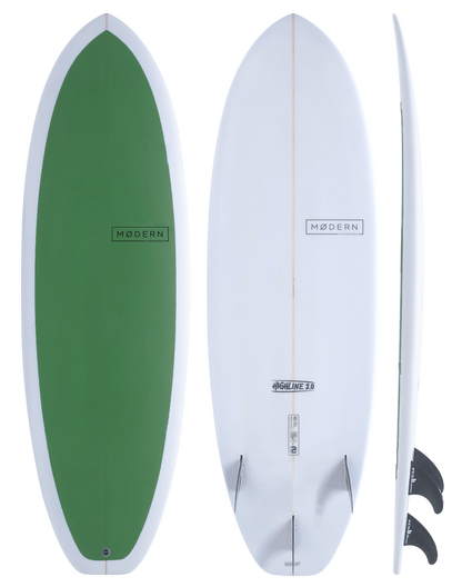 Modern Surfboards Highline 2.0 shortboard - pine green