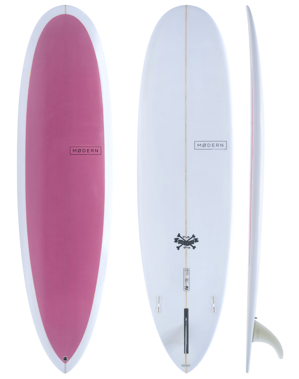 Modern Surfboard Love Child. Mid Length surfboard - watermelon pink
