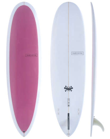 Modern Surfboard Love Child. Mid Length surfboard - watermelon pink