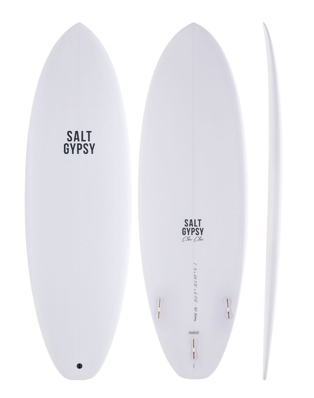Salt Gypsy Chi Chi white shortboard 
