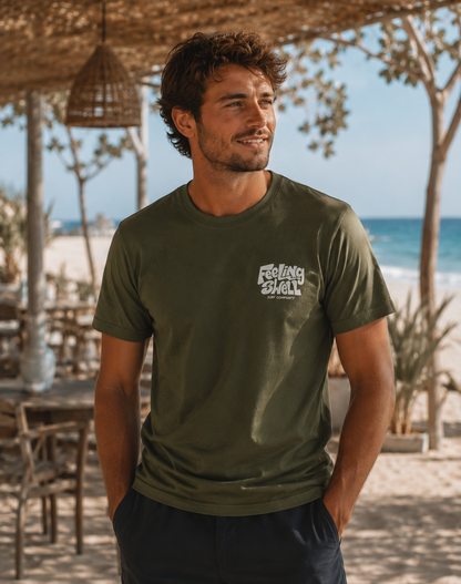 Feeling Swell Men's Classic TShirt in Army color.
