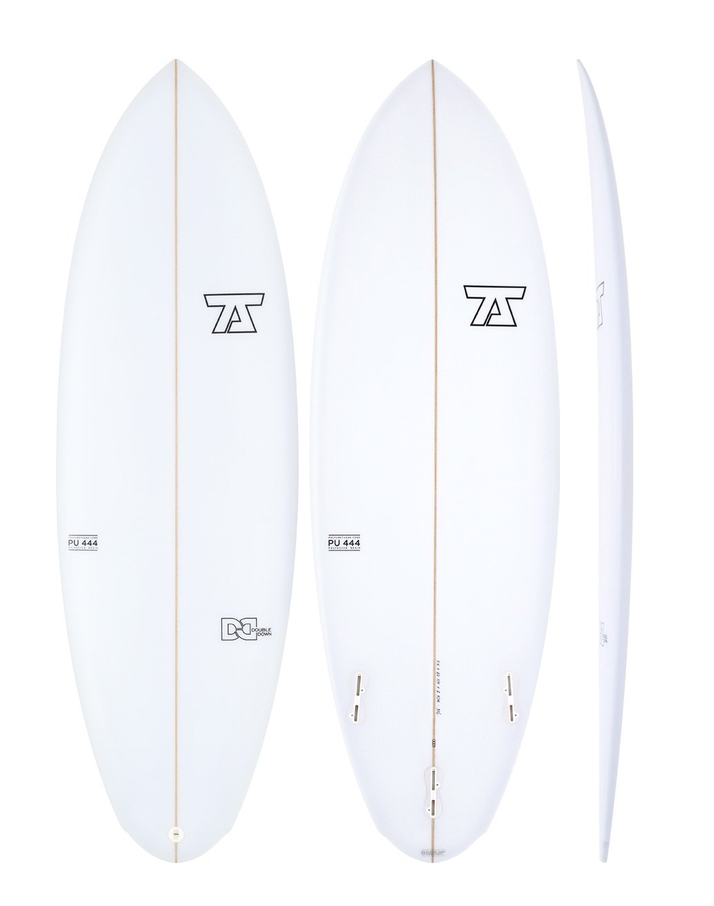 7S Double Down white surfboard