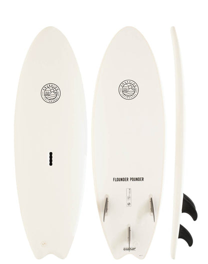 Gnaraloo soft surfboards - Flounder Pounder white surfboard