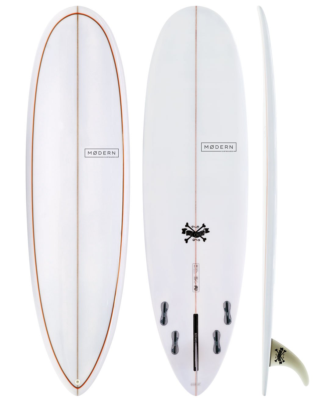 Modern Surfboards - Love Child white surfboard
