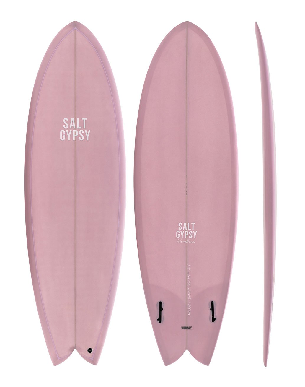 Salt Gypsy Surfboards - Shorebird dirty pink surfboard