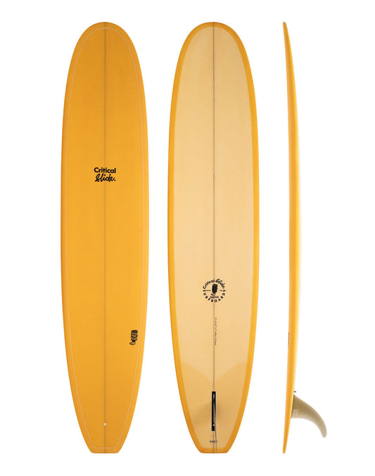 The Critical Slide Society Surfboards - Loggerhead honey colored longboard